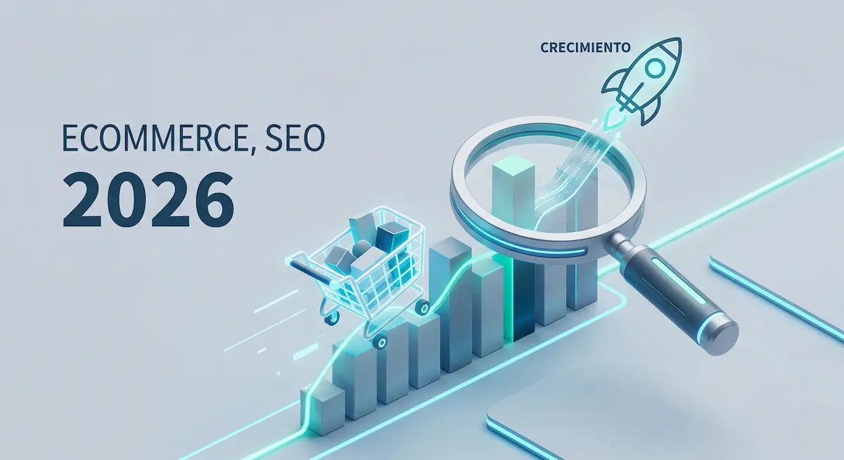 Diagrama de canales digitales para ecommerce: SEO, PPC, blog, redes sociales, Google Shopping y email marketing